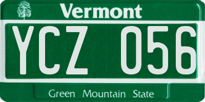 VT license plate YCZ056
