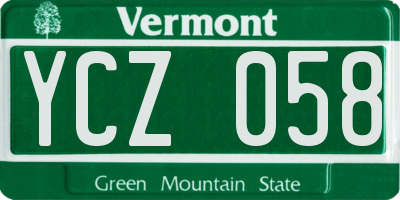 VT license plate YCZ058