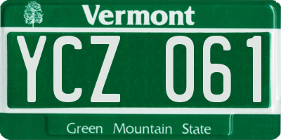 VT license plate YCZ061