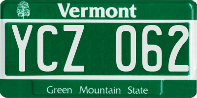 VT license plate YCZ062