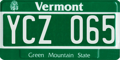 VT license plate YCZ065