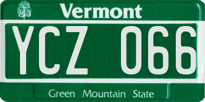 VT license plate YCZ066