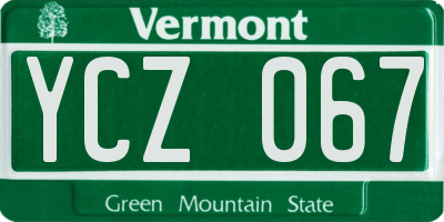 VT license plate YCZ067