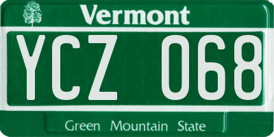 VT license plate YCZ068