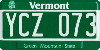 VT license plate YCZ073
