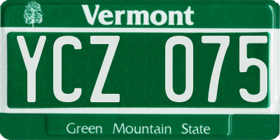 VT license plate YCZ075