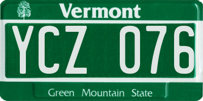 VT license plate YCZ076