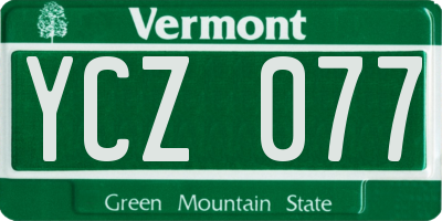 VT license plate YCZ077