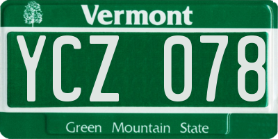 VT license plate YCZ078