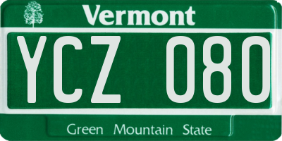 VT license plate YCZ080