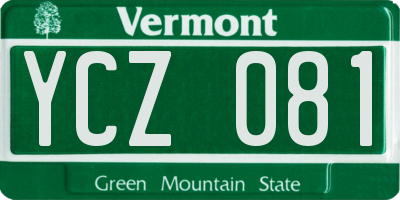 VT license plate YCZ081