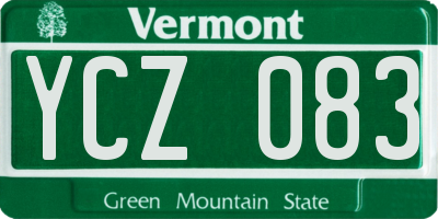 VT license plate YCZ083