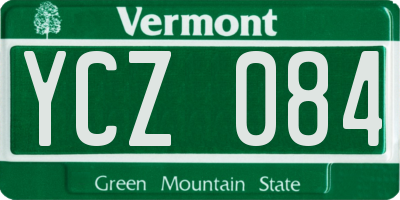 VT license plate YCZ084