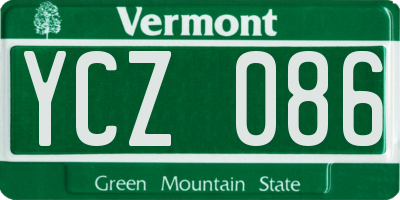 VT license plate YCZ086