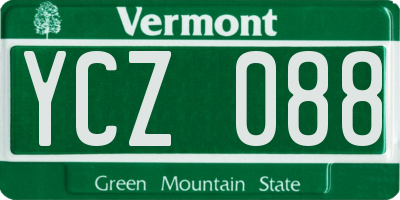 VT license plate YCZ088