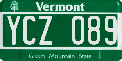 VT license plate YCZ089