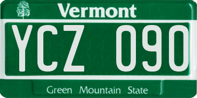 VT license plate YCZ090