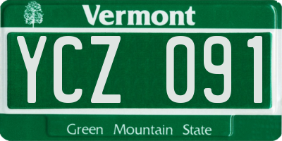 VT license plate YCZ091