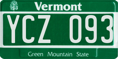 VT license plate YCZ093