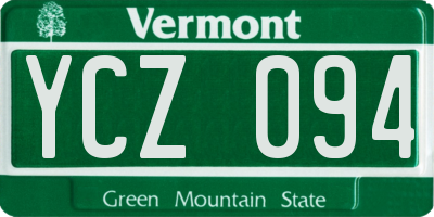 VT license plate YCZ094