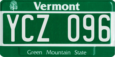 VT license plate YCZ096