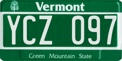 VT license plate YCZ097