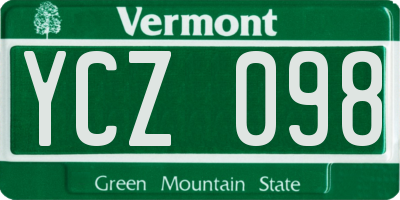 VT license plate YCZ098