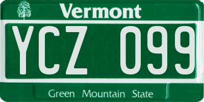 VT license plate YCZ099