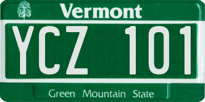 VT license plate YCZ101
