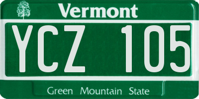 VT license plate YCZ105