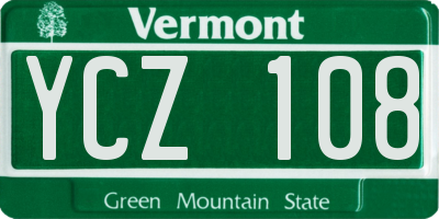 VT license plate YCZ108