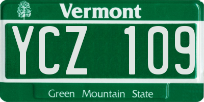 VT license plate YCZ109