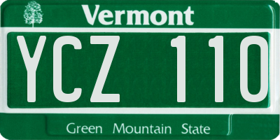 VT license plate YCZ110