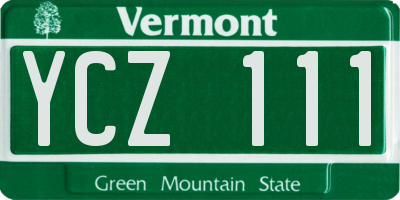 VT license plate YCZ111