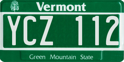 VT license plate YCZ112
