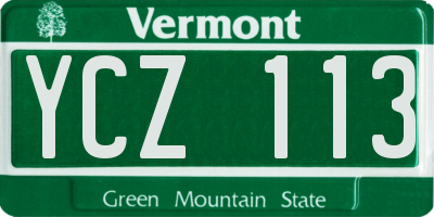 VT license plate YCZ113
