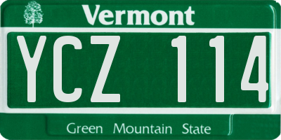 VT license plate YCZ114