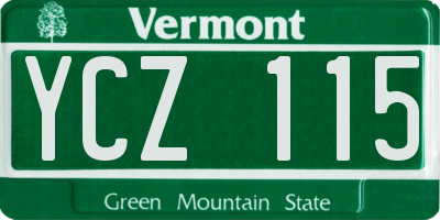 VT license plate YCZ115
