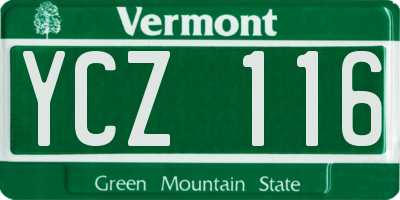 VT license plate YCZ116
