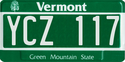 VT license plate YCZ117
