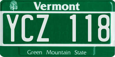 VT license plate YCZ118
