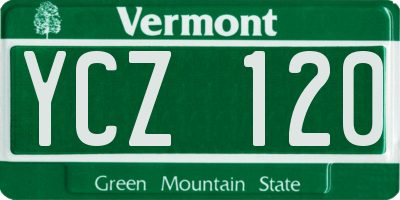 VT license plate YCZ120