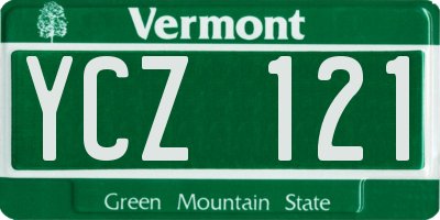 VT license plate YCZ121
