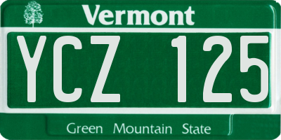 VT license plate YCZ125