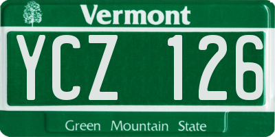 VT license plate YCZ126