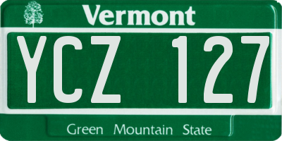 VT license plate YCZ127