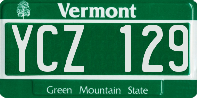 VT license plate YCZ129