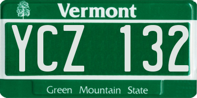 VT license plate YCZ132