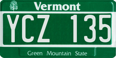 VT license plate YCZ135