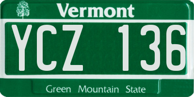 VT license plate YCZ136